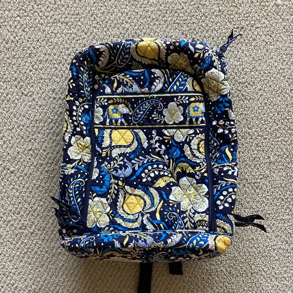 Vera Bradley Laptop Backpack Ellie Blue Elephant Paisley Campus Pockets Zip EUC main image 11